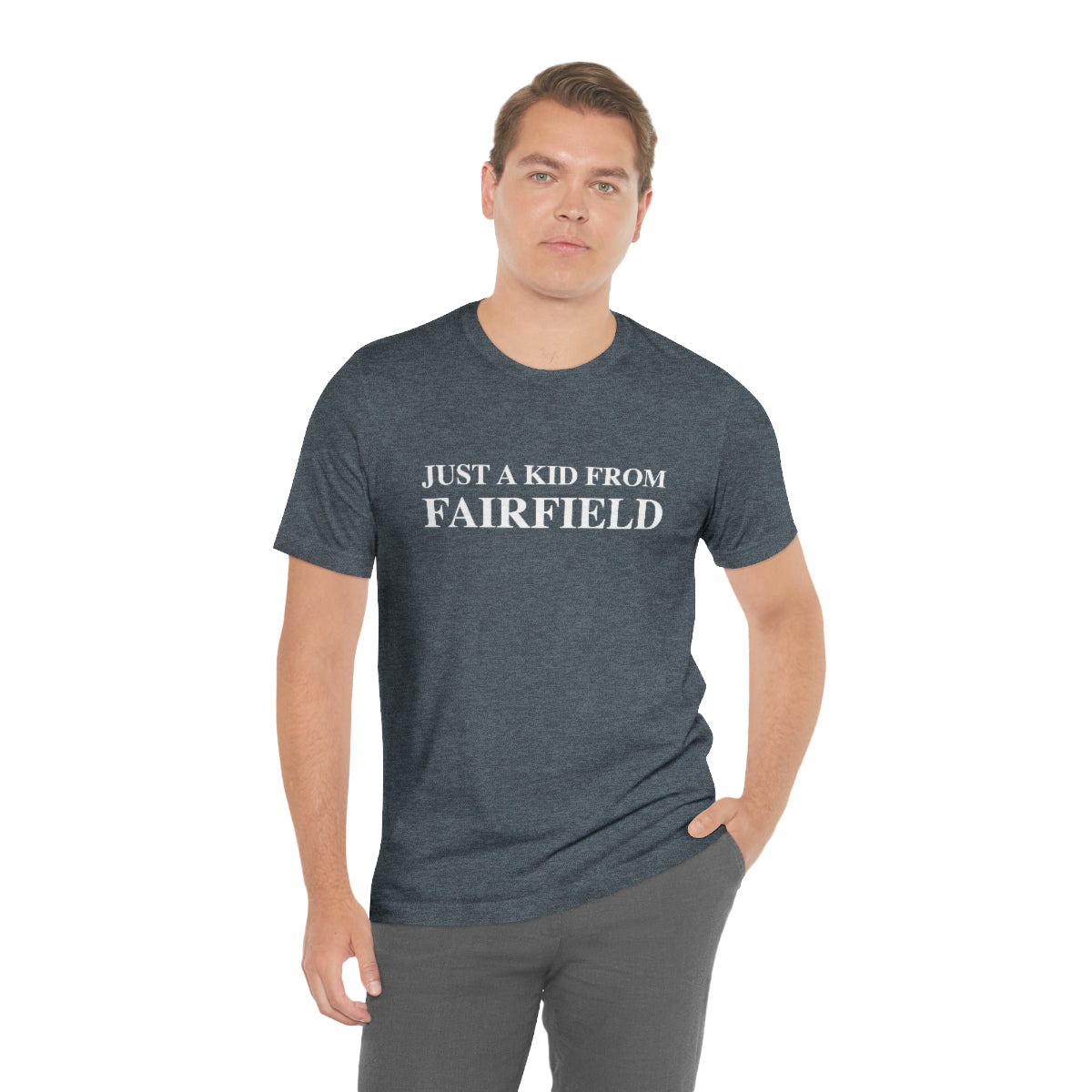 Just a kid from Fairfield Unisex Jersey Short Sleeve Tee