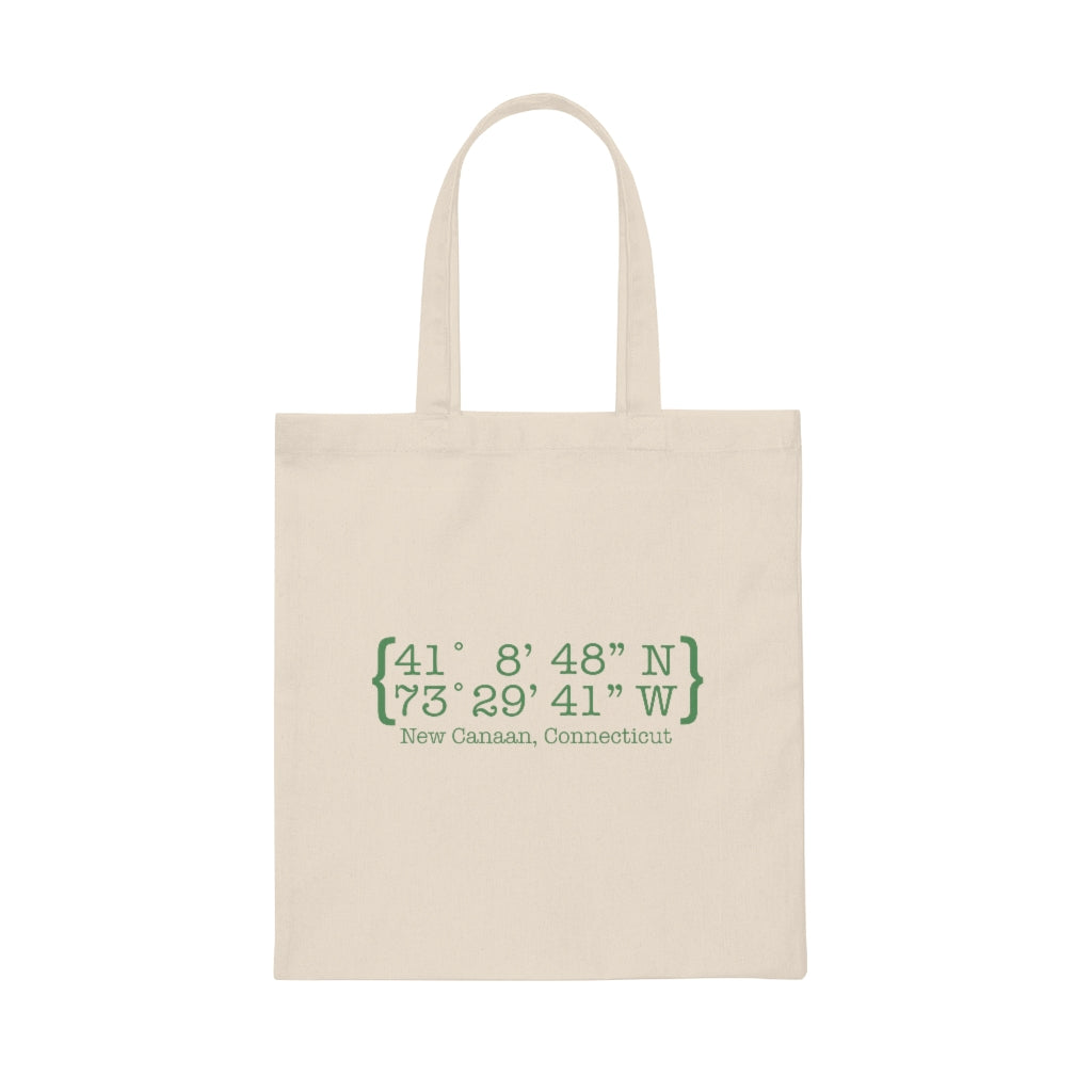 New Canaan Coordinates Canvas Tote Bag Does New Canaan, Connecticut always have a special place in your heart. The Coordinates collection marks the spot for the special place you have ties to. Proceeds helps grow Finding New Canaan and Finding Connecticut's brand grow.