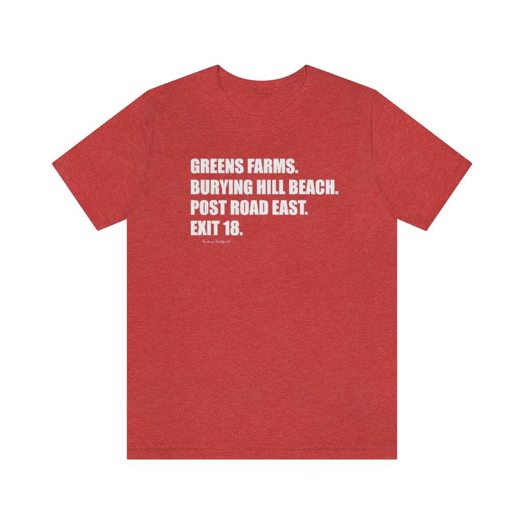 Greens Farms. Burying Hill Beach. Post Road East. Exit 18. Canvas Tote Bag How do you say Westport without saying Westport? Westport, Connecticut is filled with unique aspects. Each providing different elements that make up the town from historic to modern traditions. Proceeds of this collection goes to help build Finding Westport and Finding Connecticut's brands.