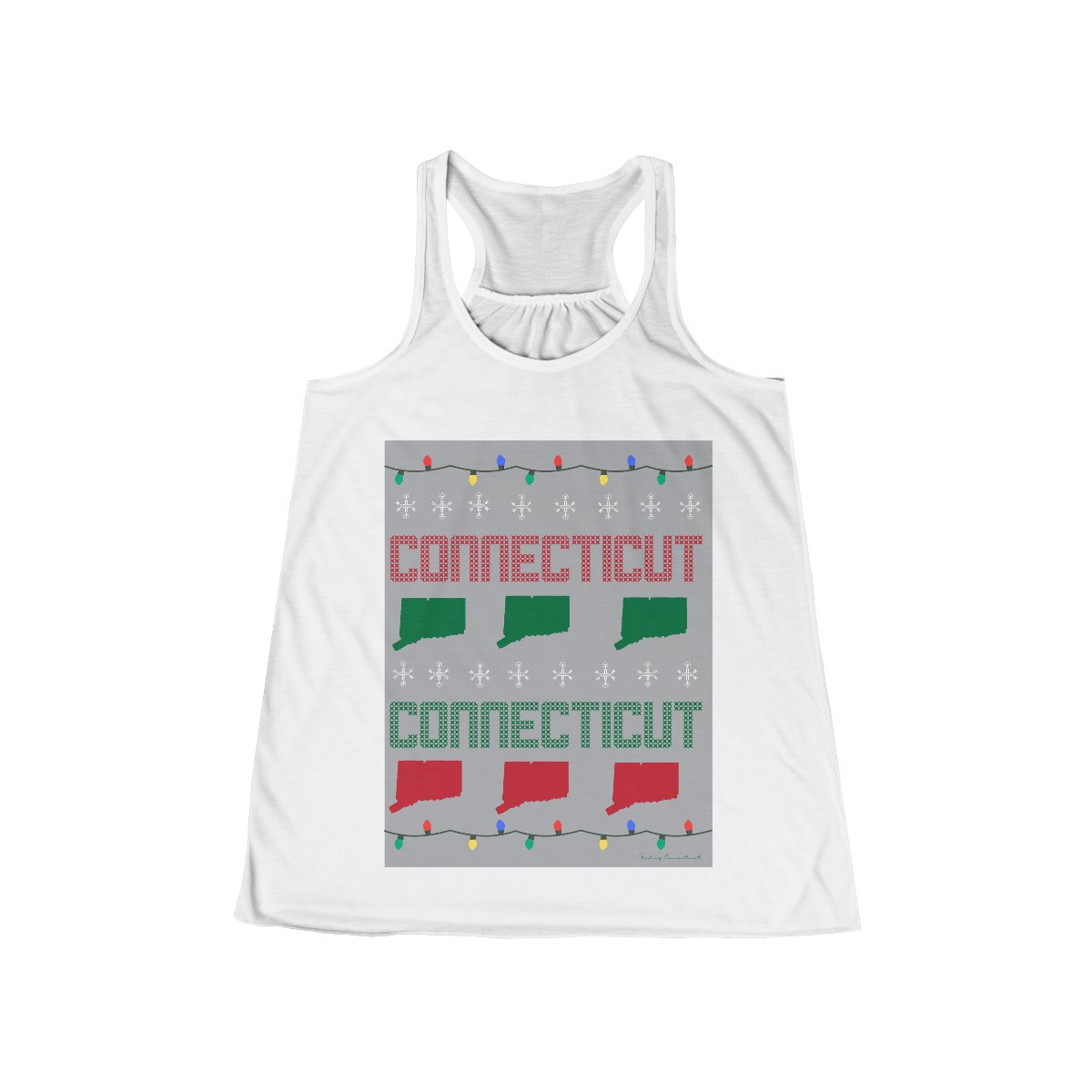 connecticut ugly holiday womens tank top