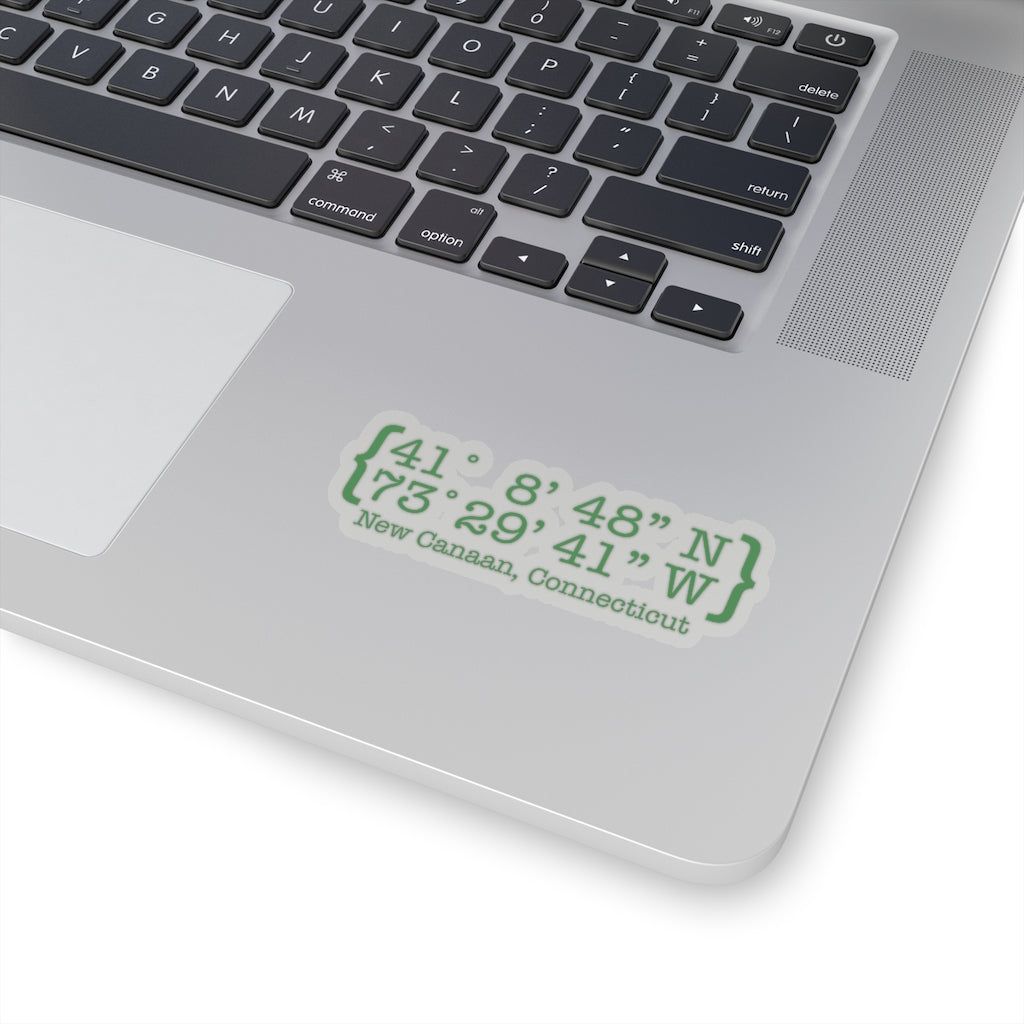 New Canaan Coordinates Kiss-Cut Stickers  Does New Canaan, Connecticut always have a special place in your heart. The Coordinates collection marks the spot for the special place you have ties to.   Proceeds helps grow Finding New Canaan and Finding Connecticut's brand grow.