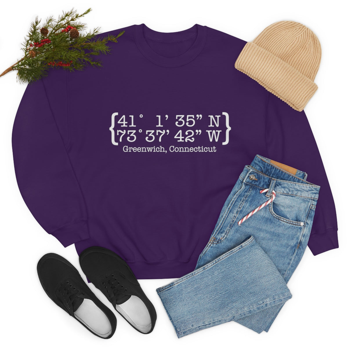 Greenwich Coordinates Unisex Heavy Blend™ Crewneck Sweatshirt