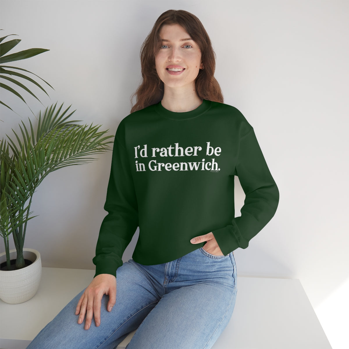 I'd rather be in Greenwich. Unisex Heavy Blend™ Crewneck Sweatshirt