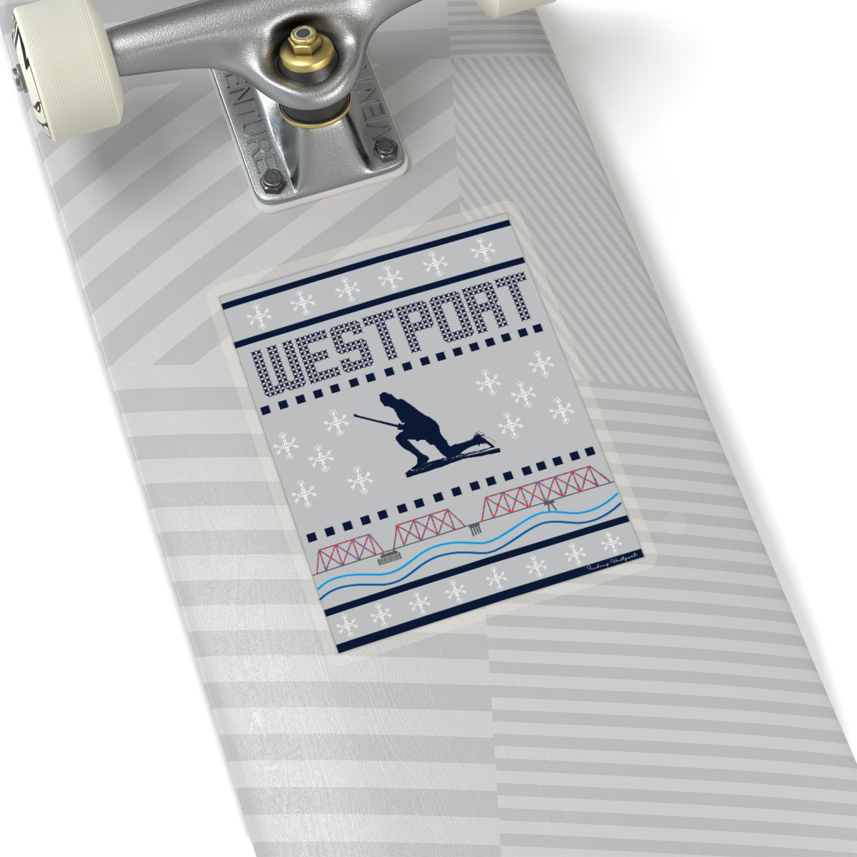 westport ct / connecticut ugly christmas sweater sticker