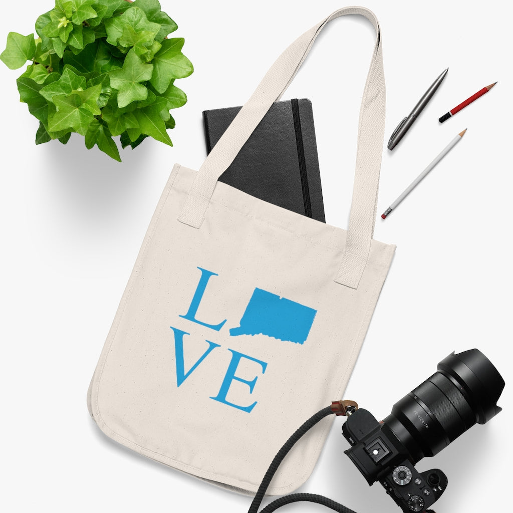 Connecticut Love Organic Canvas Tote Bag
