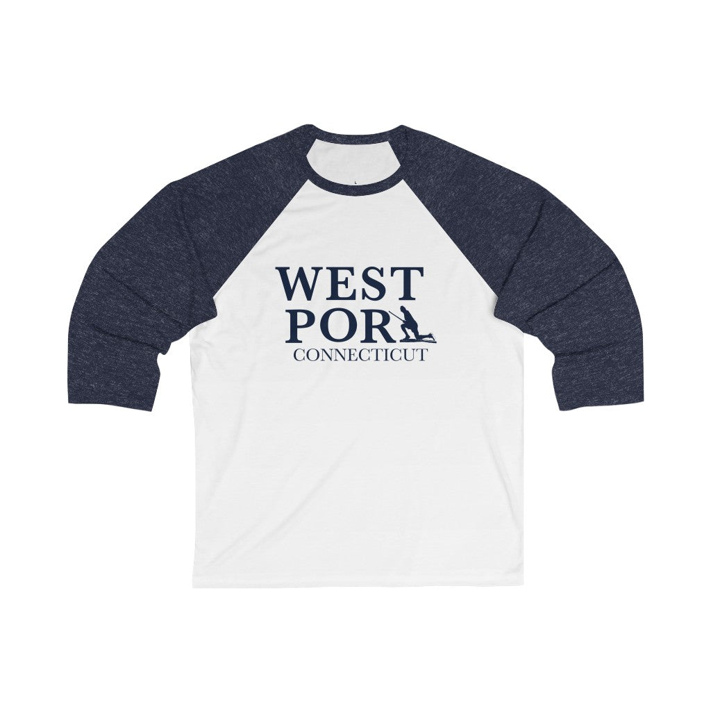 Westport Connecticut Unisex 3/4 Sleeve Baseball Tee