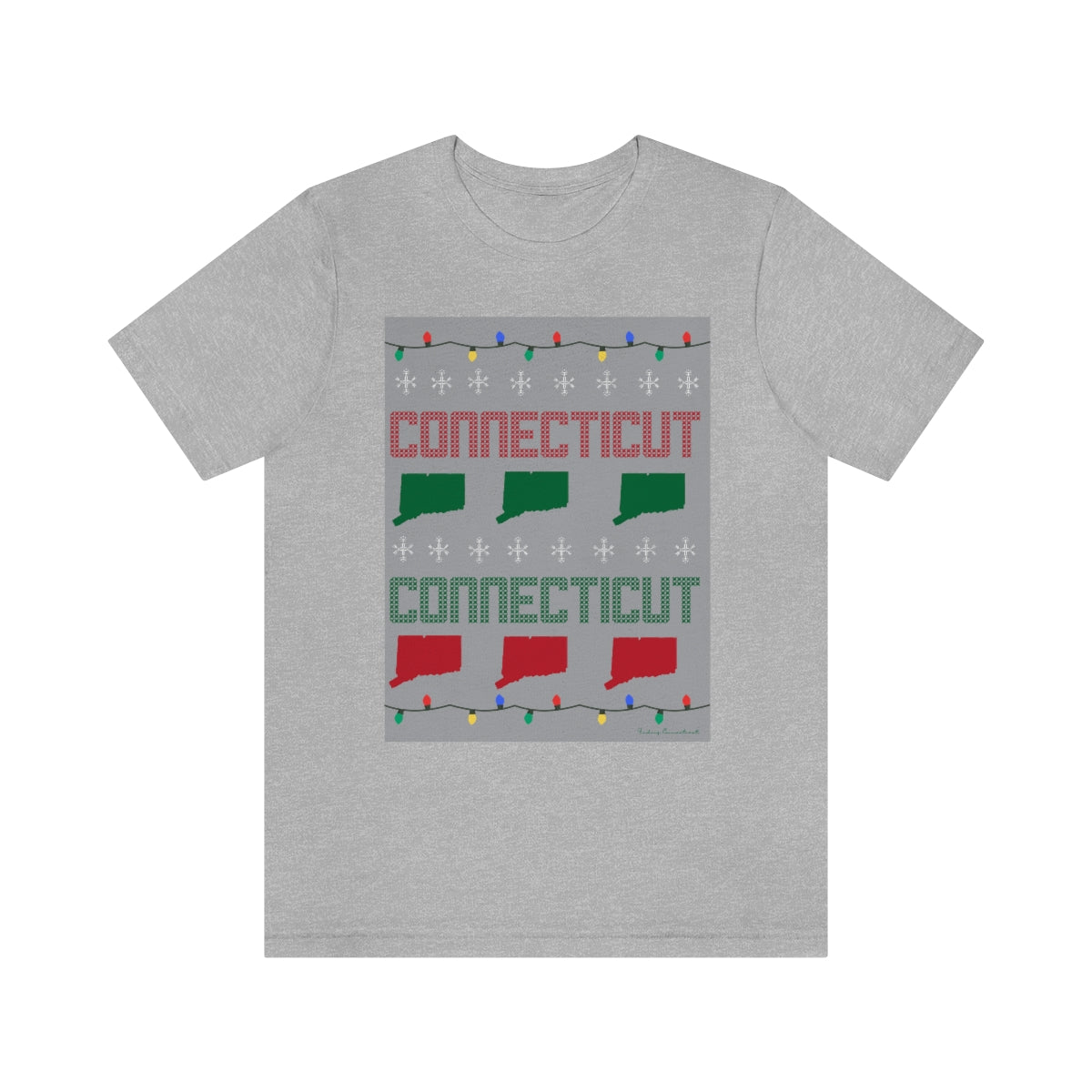connecticut ugly christmas sweater holiday tee shirt