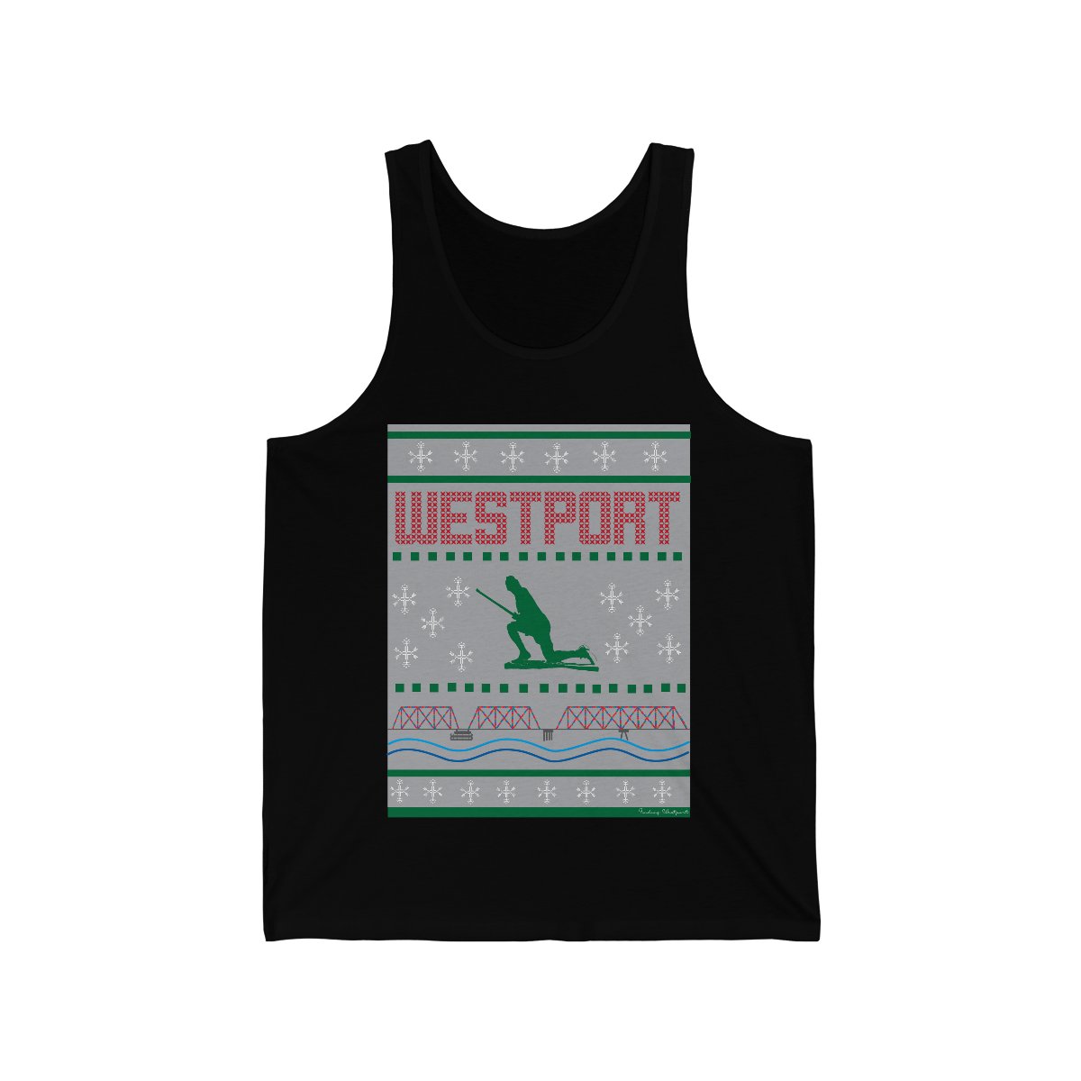 westport ugly christmas sweater unisex tank top
