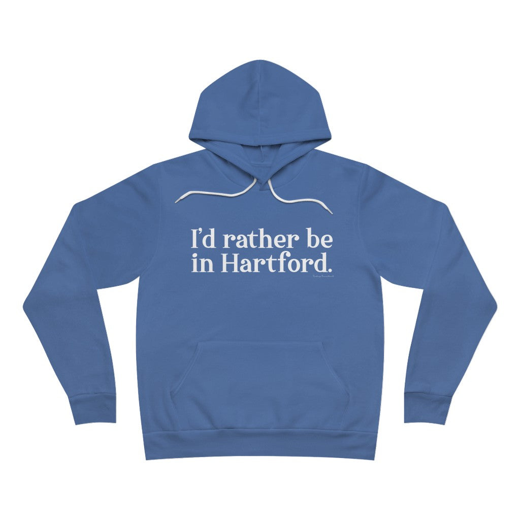 I’d rather be in Hartford Women's Flowy Racerback Tank Proceeds of this collection go to help build Finding Connecticut’s website and brand. • Free USA shipping. Click here to go to our home page
i'd rather be in Hartford // hartford ct unisex hoodie sweatshirt // finding connecticut