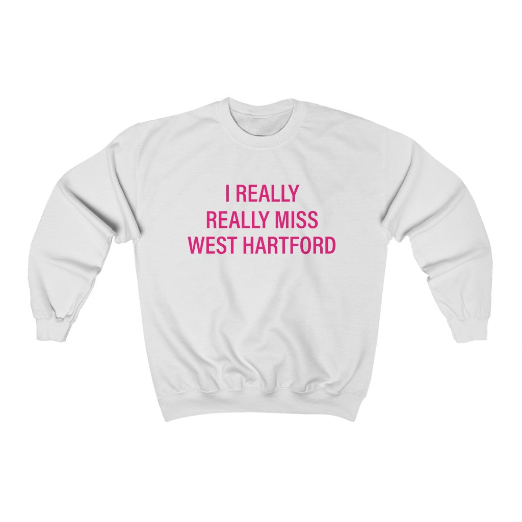 I really really miss West Hartford sweatshirt. West Hartford Connecticut tee shirts, hoodies sweatshirts, mugs, and other apparel, home gifts, and souvenirs. Proceeds of this collection go to help Finding Connecticut’s brand. Free USA shipping.
i really really miss west hartford // west hartford connecticut unisex sweatshirt // finding connecticut