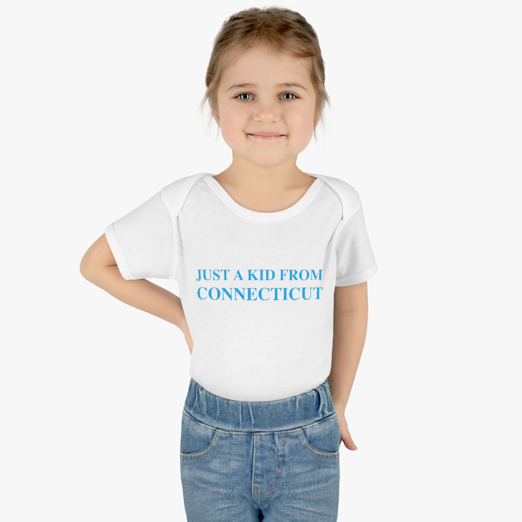 ct / connecticut infant onesie
just a kid from connecticut // connecticut onesie // finding connecticut
