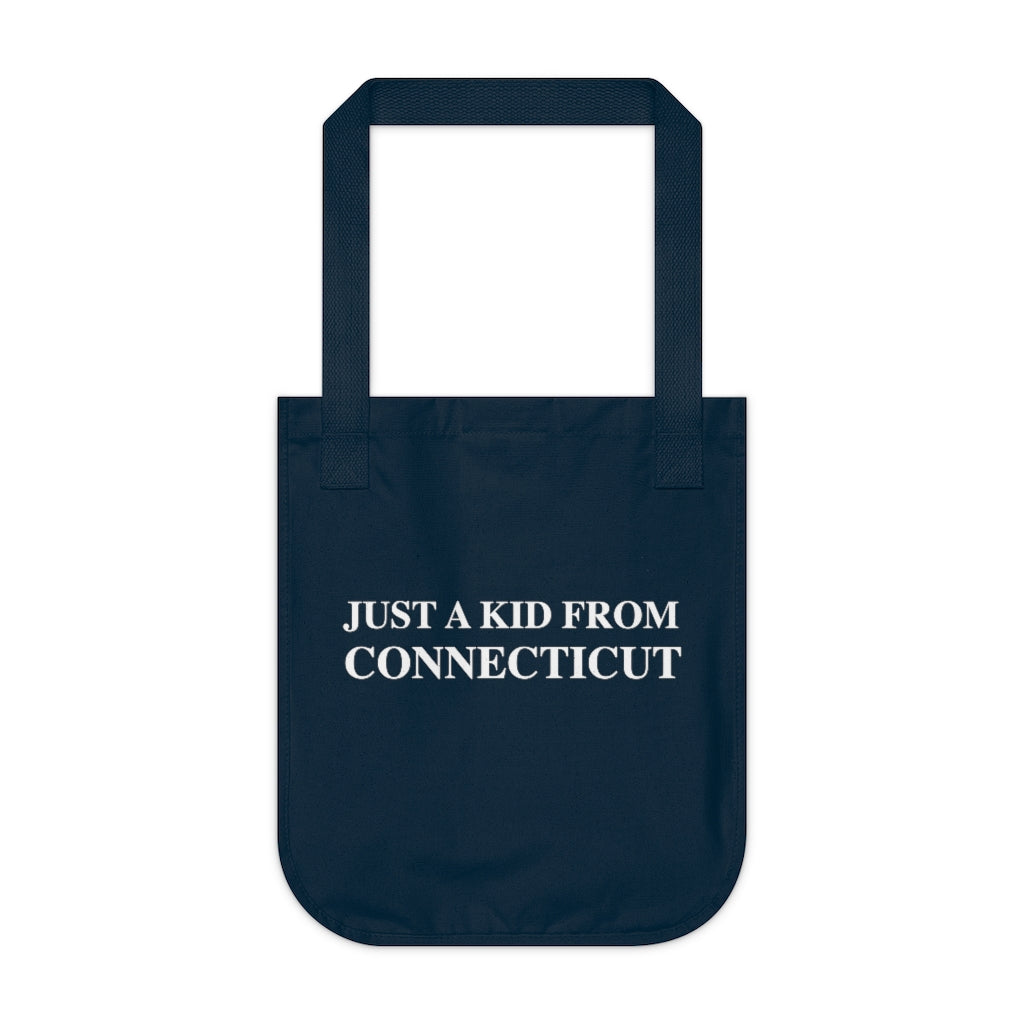 just a kid from connecticut // connecticut organic tote bag // finding connecticut 100.