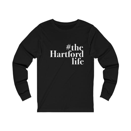 #thehartfordlife Unisex Jersey Long Sleeve Tee  Proceeds help grow Finding Connecticut's website and brand.   Click here to go back to our home page. 
#thehartfodlife // hartford ct unisex long sleeve t shirt // finding connecticut