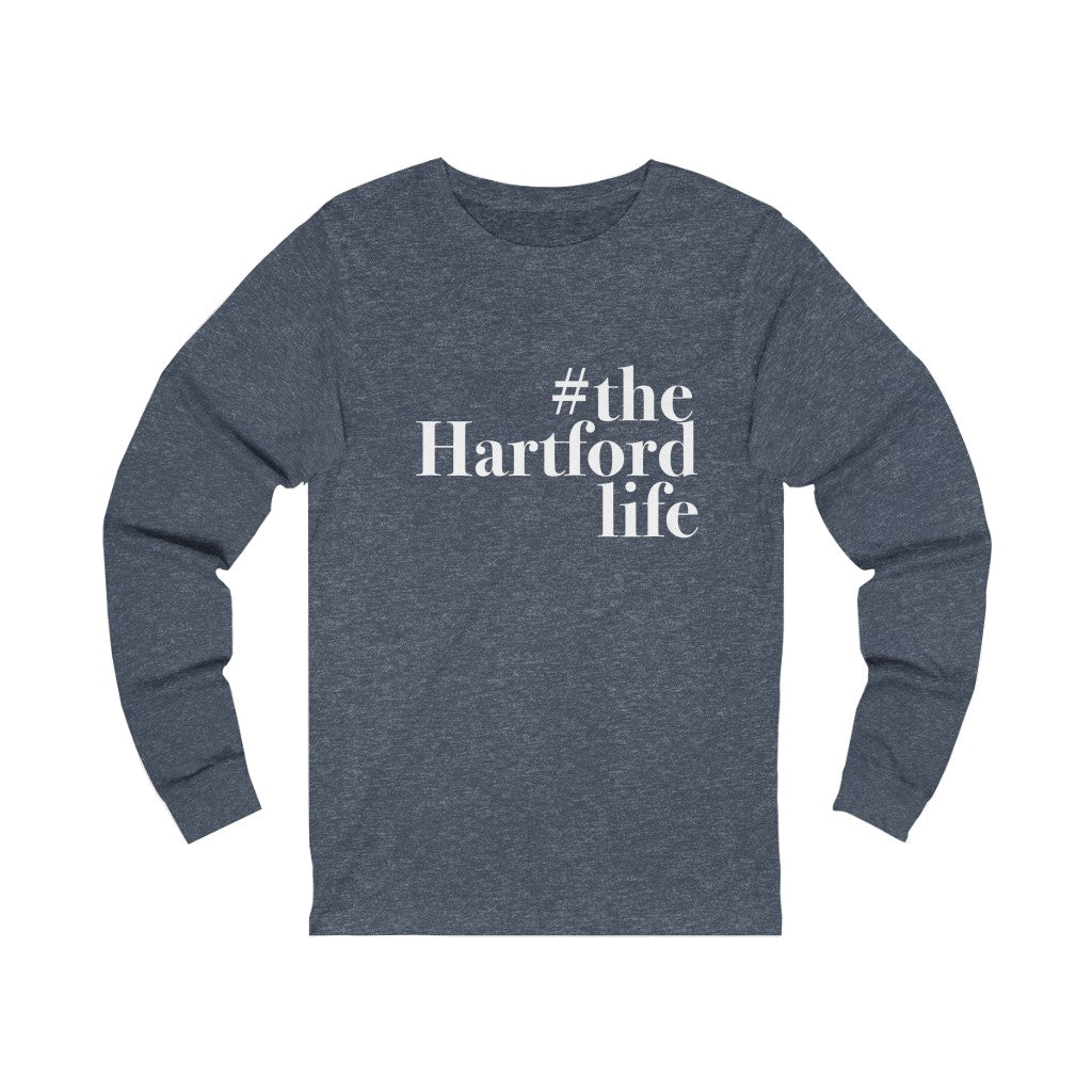 #thehartfordlife Unisex Jersey Long Sleeve Tee  Proceeds help grow Finding Connecticut's website and brand.   Click here to go back to our home page. 
#thehartfodlife // hartford ct unisex long sleeve t shirt // finding connecticut