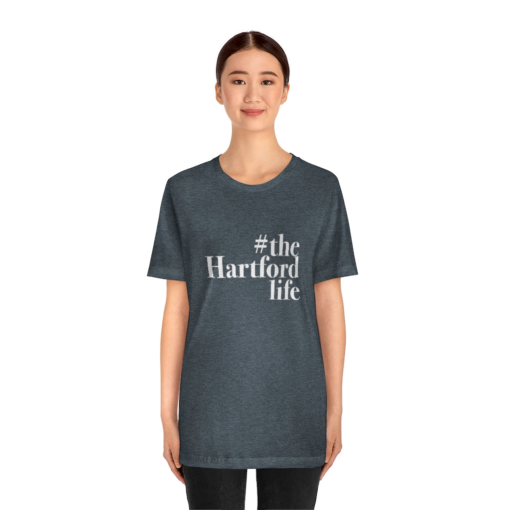 #thehartfordlife Unisex Jersey Short Sleeve Tee  Proceeds help grow Finding Connecticut's website and brand.   Click here to go back to our home page. 
#thehartfordlife// hartford ct t shirt // finding connecticut