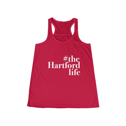 #thehartfordlife Women's Flowy Racerback Tank  Proceeds help grow Finding Connecticut's website and brand.   Click here to go back to our home page. 
#thehartfordlife // hartford ct womens tank top shirt // finding connecticut
