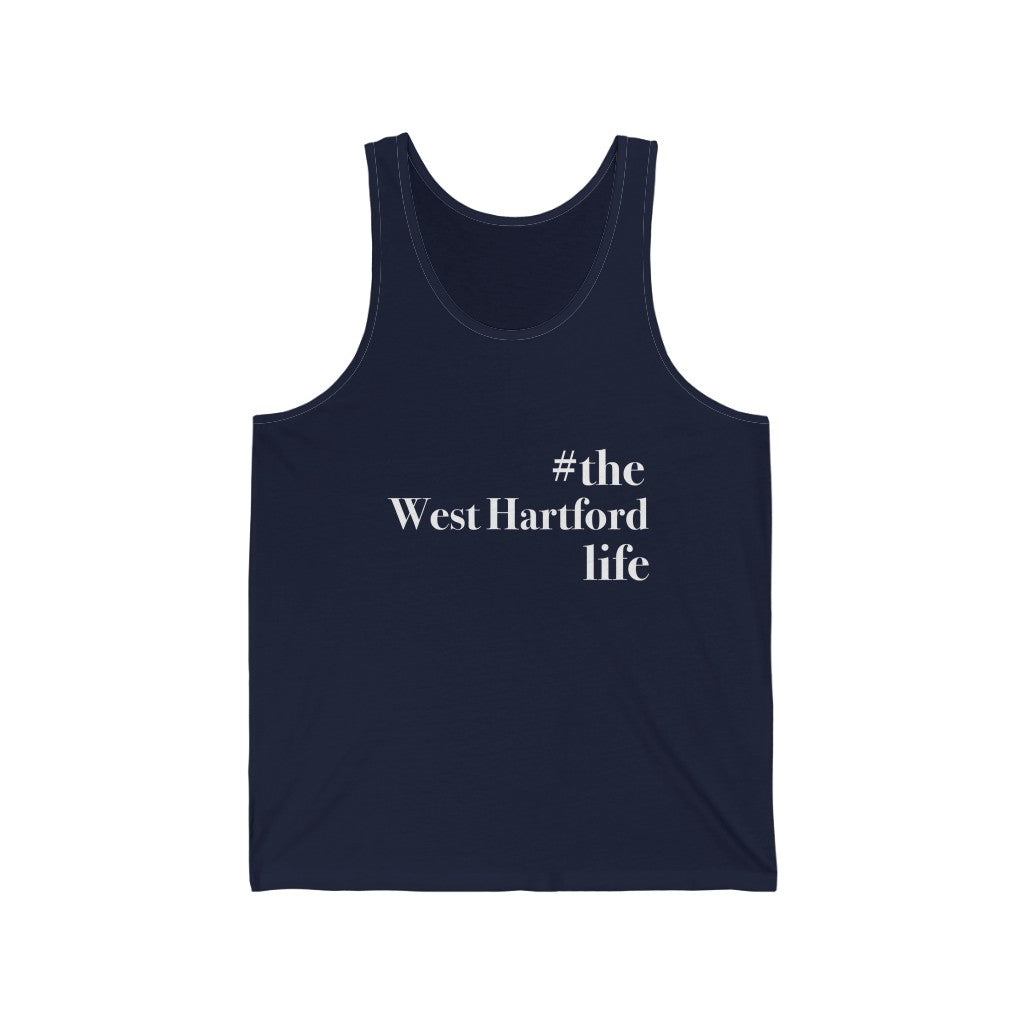 #thewesthartfordlife tank top. West Hartford Connecticut tee shirts, hoodies sweatshirts, mugs, other apparel, home gifts, and souvenirs. Proceeds of this collection go to help Finding Connecticut’s brand. Free USA shipping.
#thewesthartfordlife // west hartford ct unisex tank top shirt // finding conencticut