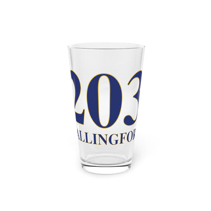 203 Wallingford  Pint Glass, 16oz