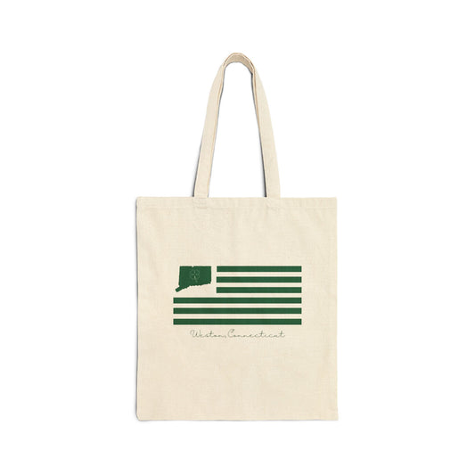 Weston Connecticut St Patrick’s Day Flag Cotton Canvas Tote Bag