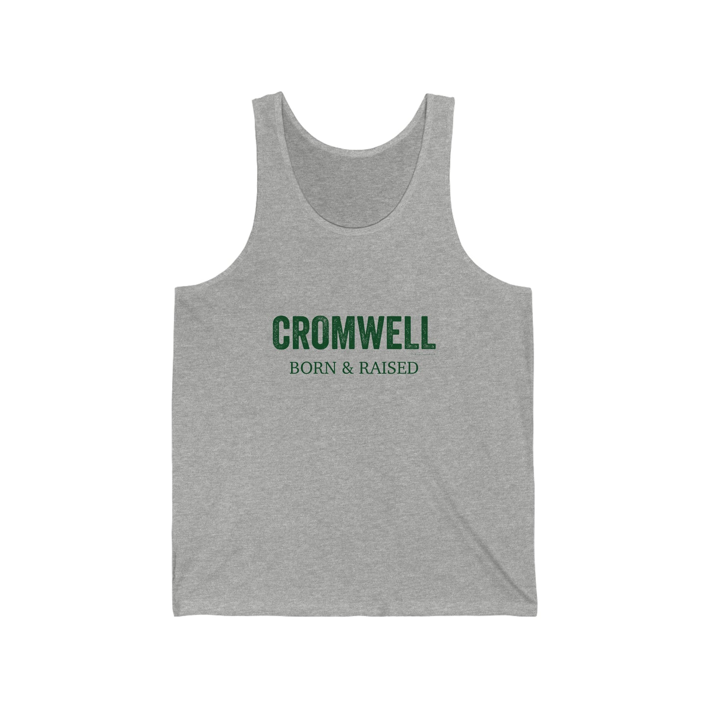 Cromwell Born & Raised Unisex Jersey Tank Top (green)