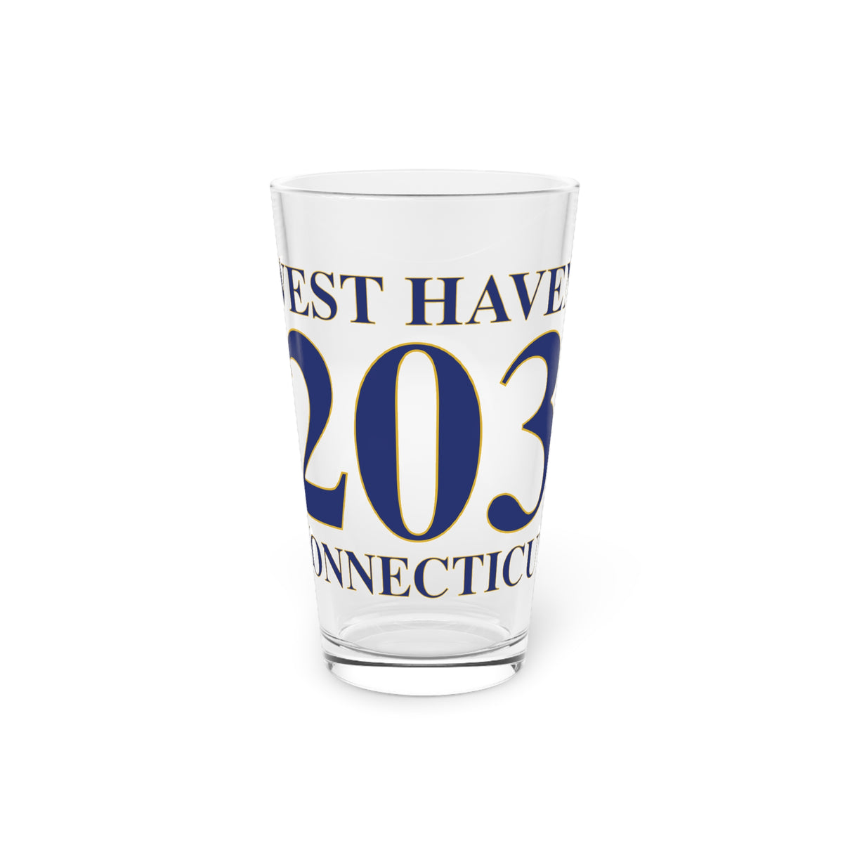 West Haven 203 Connecticut Pint Glass, 16oz