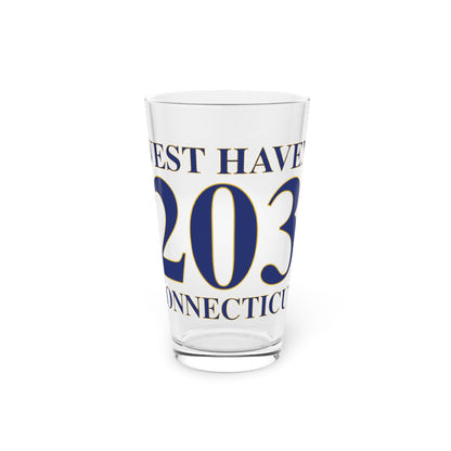 West Haven 203 Connecticut Pint Glass, 16oz