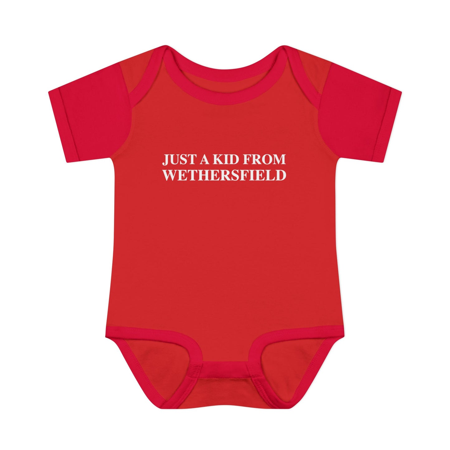 Just a kid from Wethersfield Infant Baby Rib Bodysuit