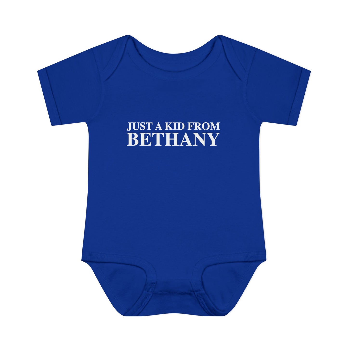 Just a kid from Bethany Infant Baby Rib Bodysuit