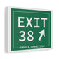 Vintage Exit 38 Merritt Parkway Sign Matte Canvas, Stretched, 1.25"