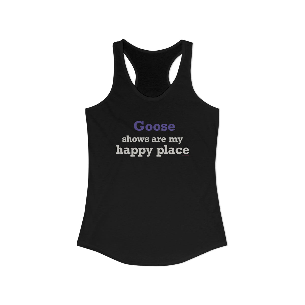 Goose Shows Are My Happy Place - Gray & Purple Women's Ideal Racerback Tank Top