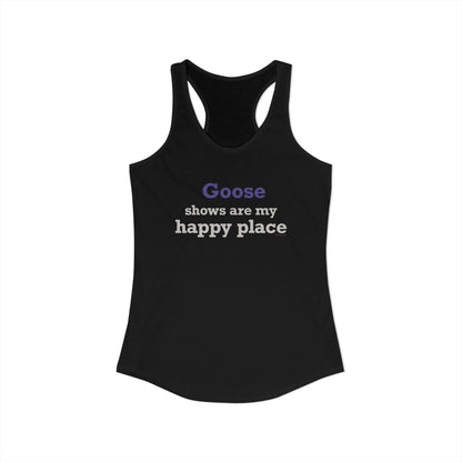 Goose Shows Are My Happy Place - Gray & Purple Women's Ideal Racerback Tank Top