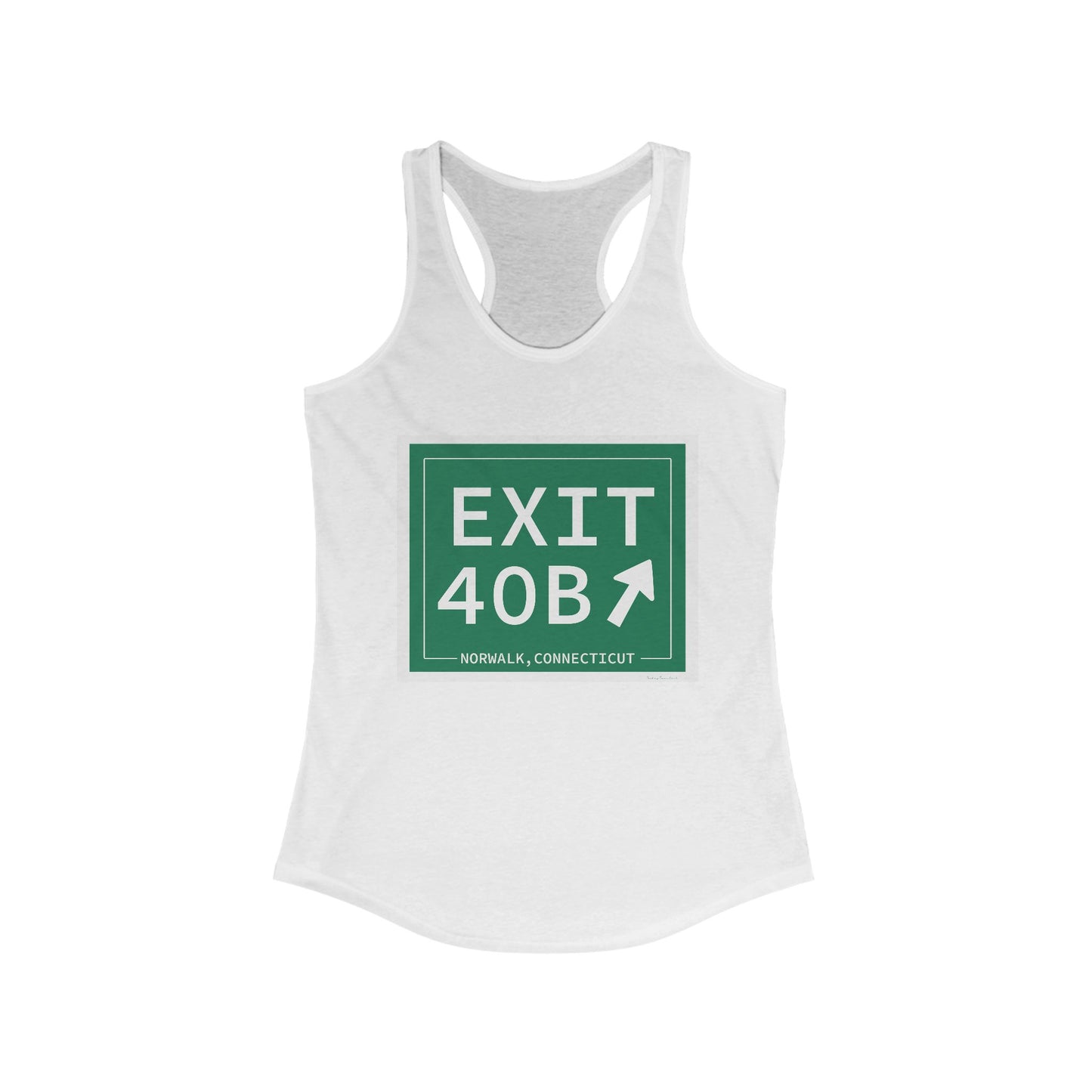 Vintage Exit 40B Merritt Parkway Sign Women's Ideal Racerback Tank Top