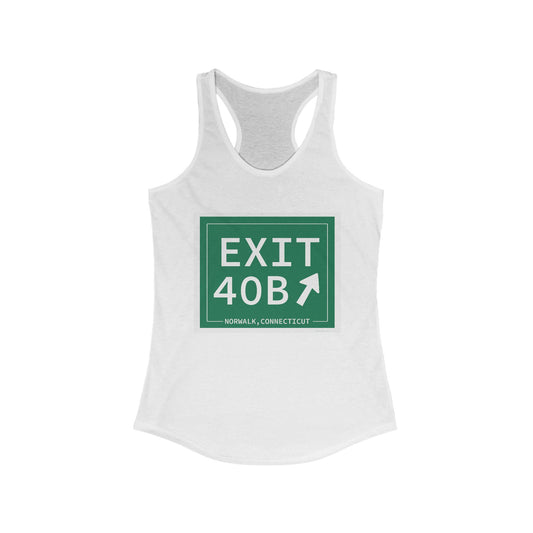 Vintage Exit 40B Merritt Parkway Sign Women's Ideal Racerback Tank Top