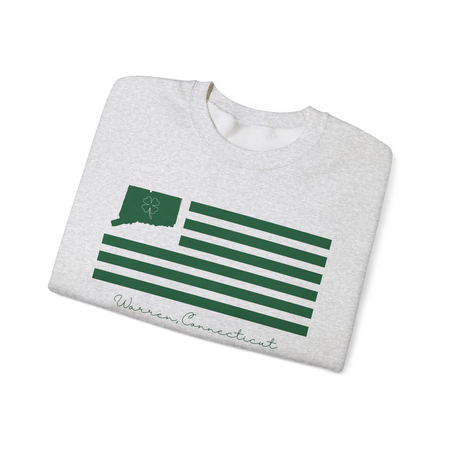 Warren Connecticut St. Patrick’s Day Flag Unisex Heavy Blend™ Crewneck Sweatshirt