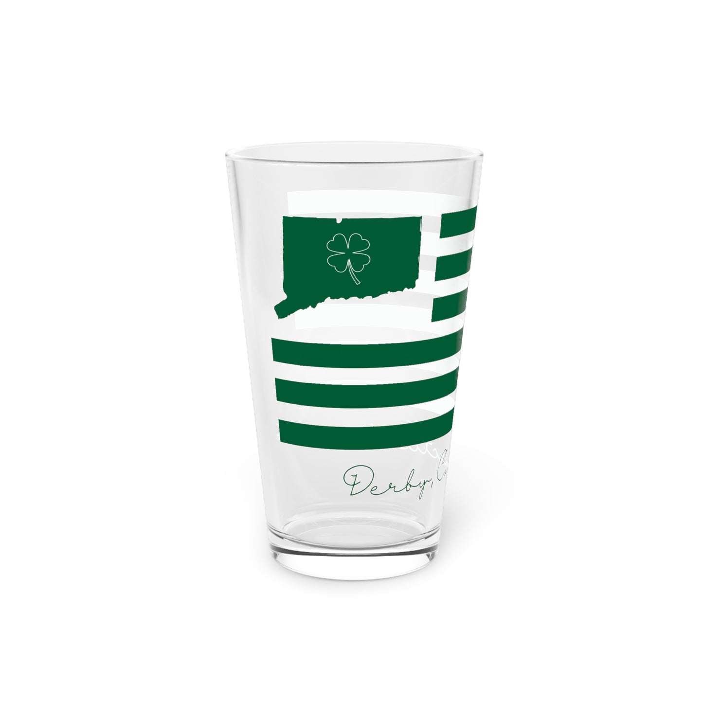 Derby Connecticut St. Patrick’s Day Flag Pint Glass, 16oz