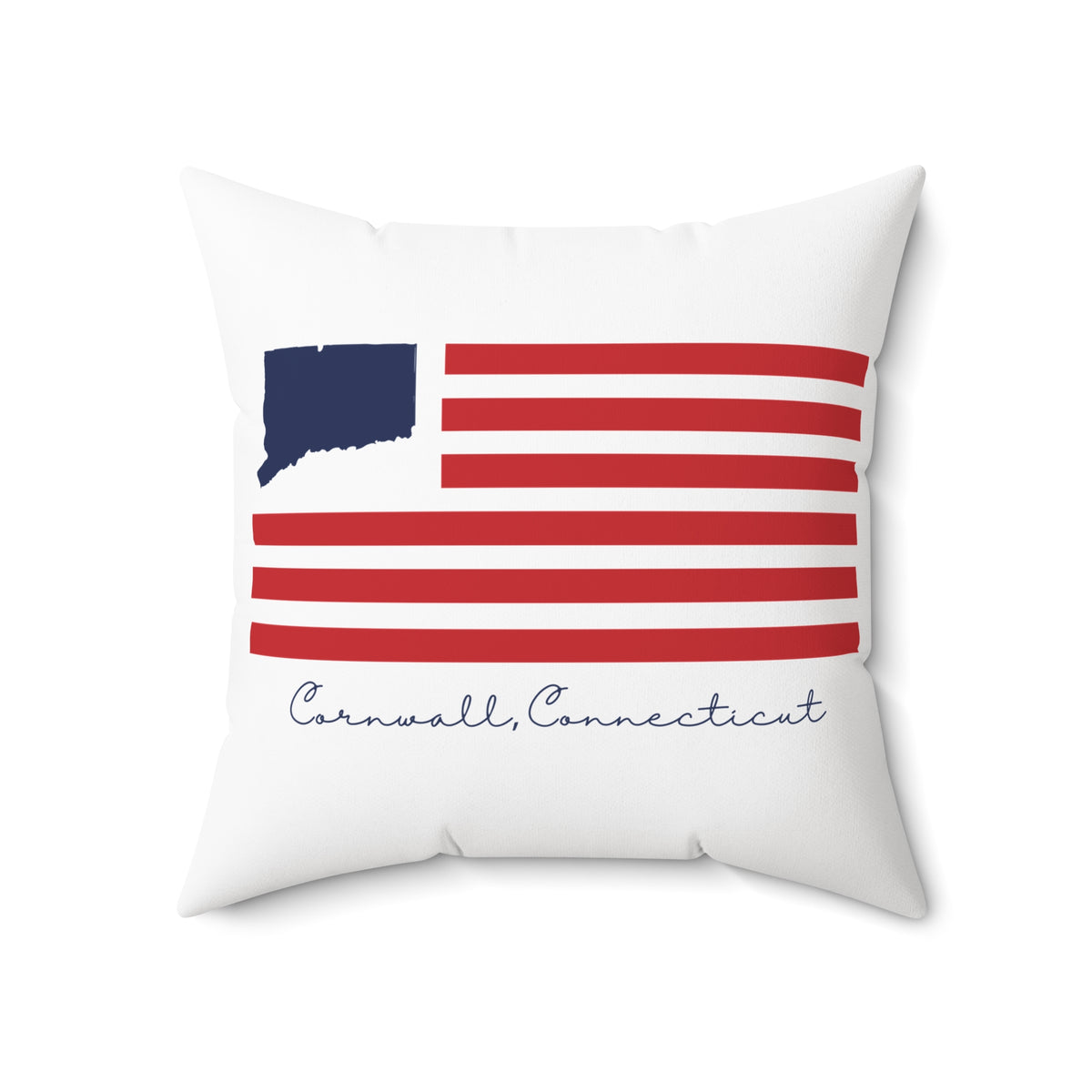 Cornwall Connecticut Flag Spun Polyester Square Pillow