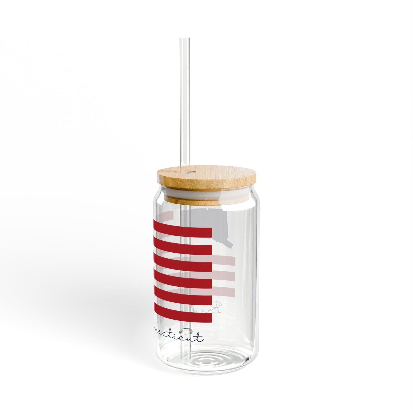 Bridgeport Connecticut Flag Sipper Glass, 16oz