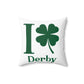 I Clover Derby Spun Polyester Square Pillow