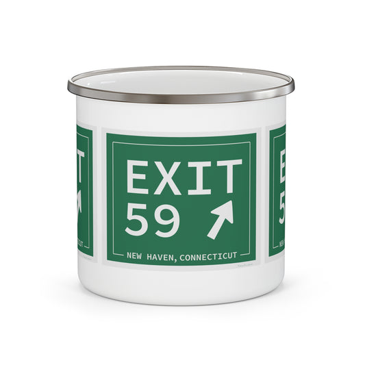 Vintage Exit 59 WCP Sign Enamel Camping Mug