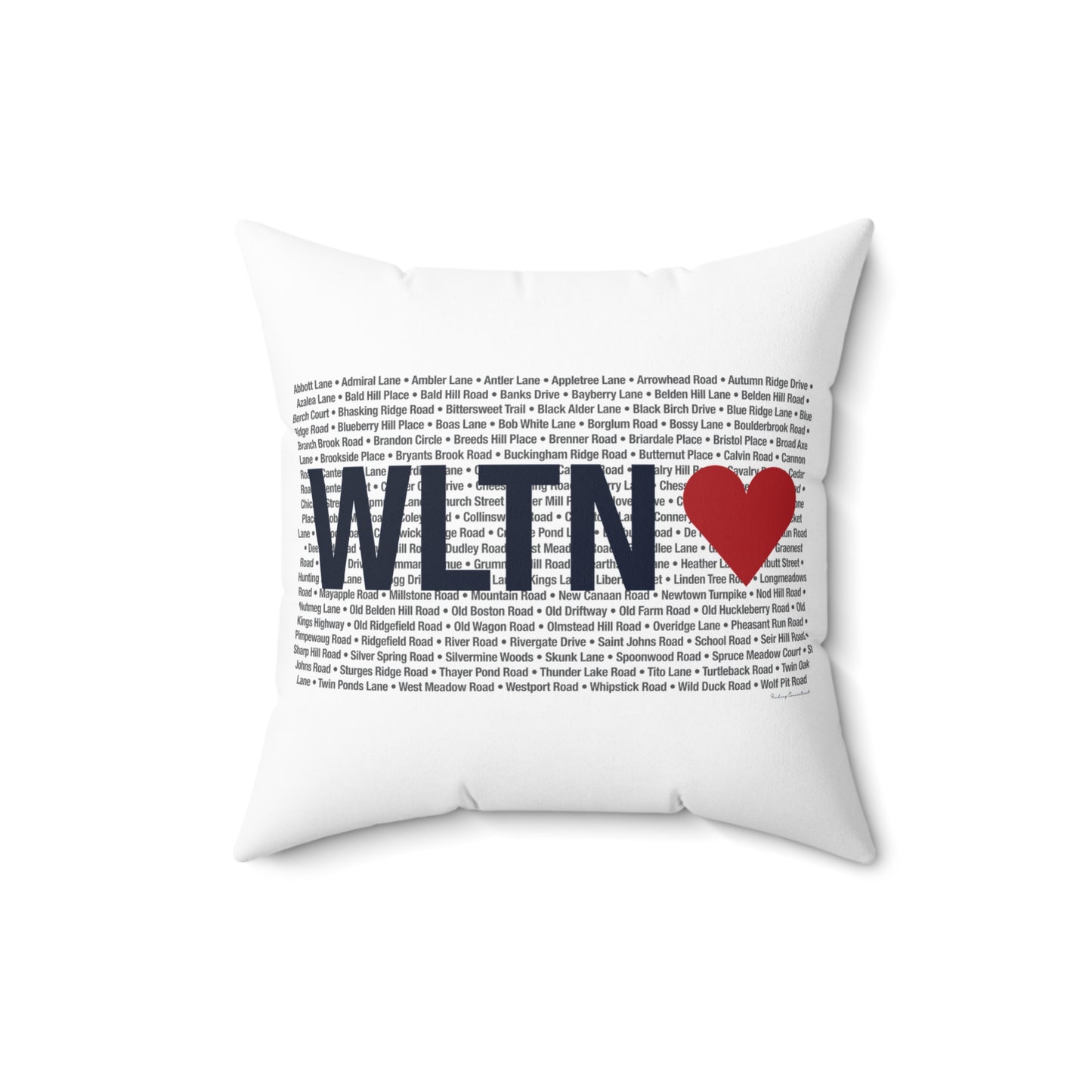 Wilton Love Spun Polyester Square Pillow