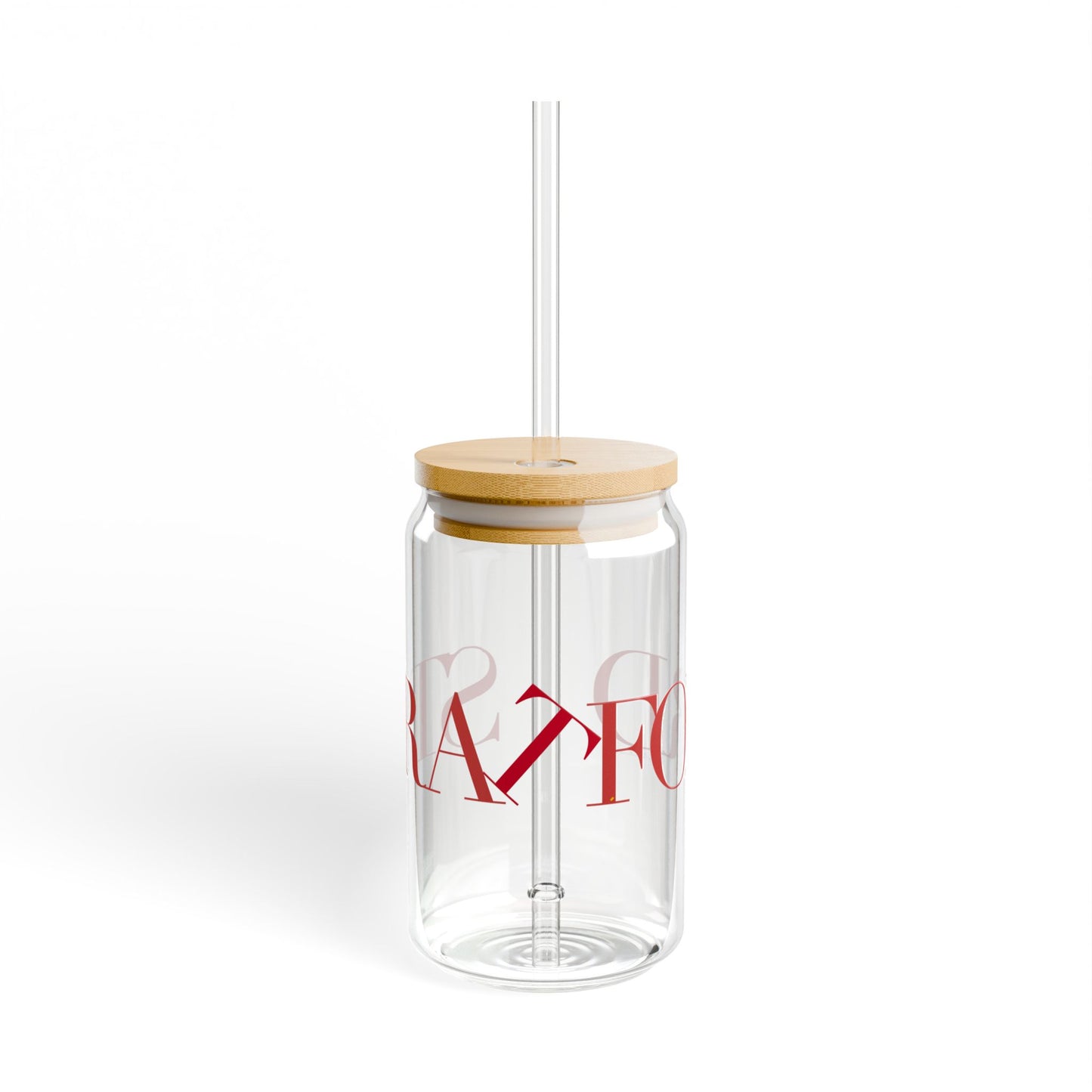41 Tilt Stratford Glass Can with Straw and Lid, 16oz