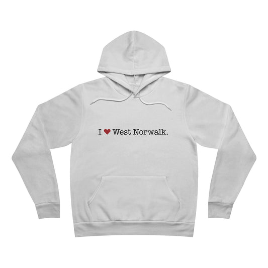 I Heart West Norwalk. Unisex Sponge Fleece Pullover Hoodie