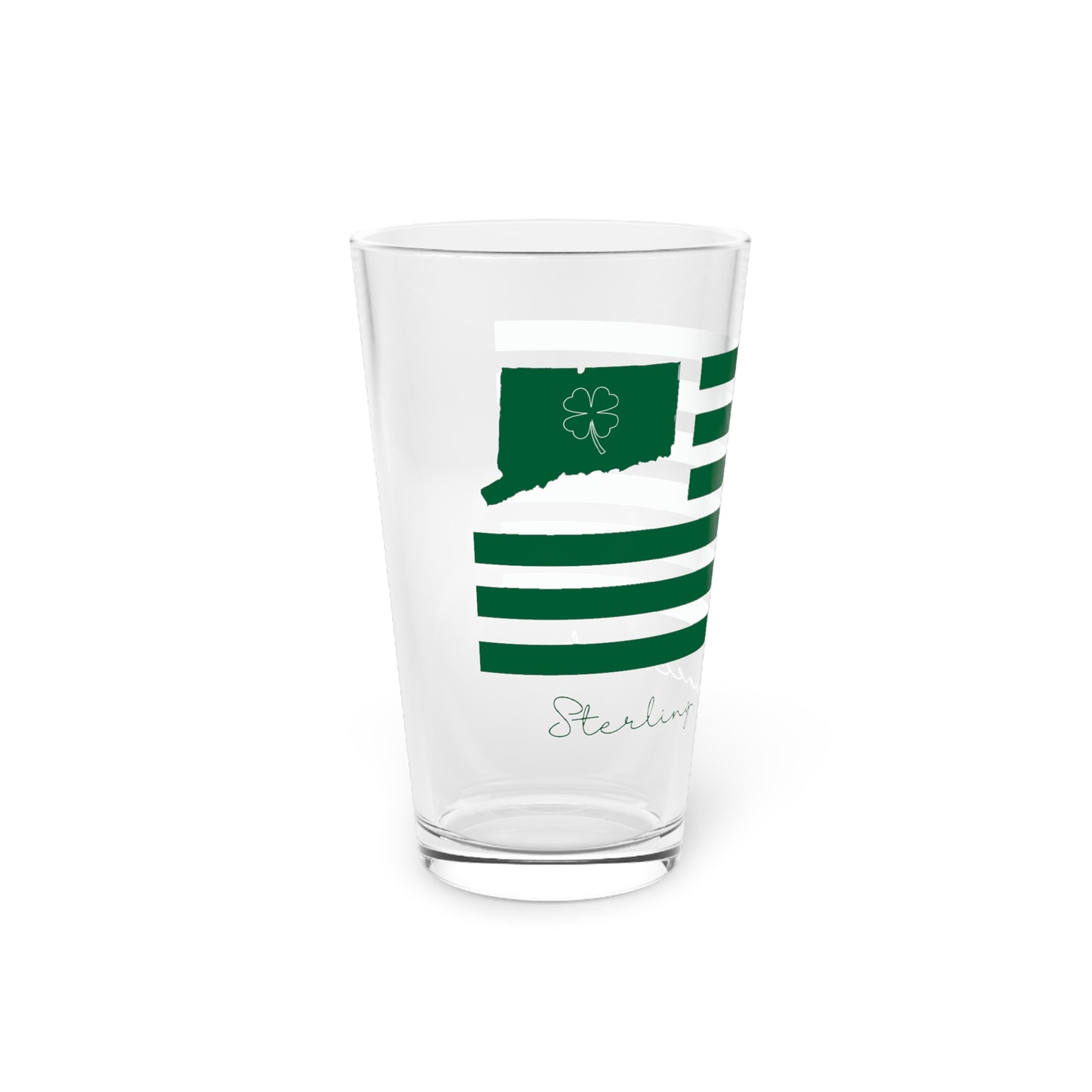 Sterling Connecticut St. Patrick’s Day Flag Pint Glass, 16oz