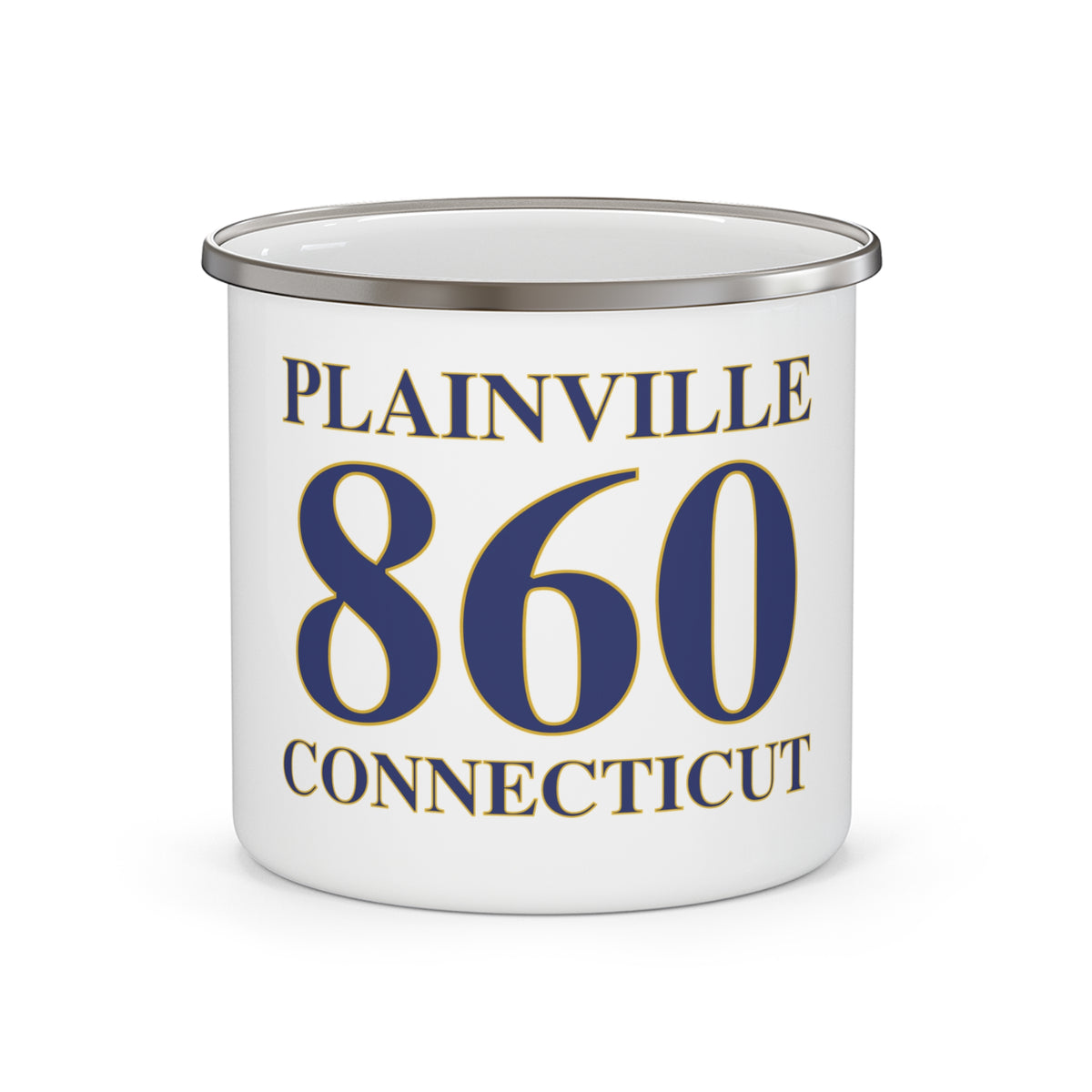 Plainville 860 Connecticut Enamel Camping Mug