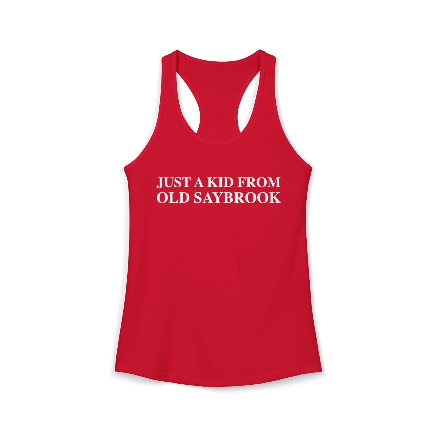 Just a kid from Old Saybrook Women's Ideal Racerback Tank Top