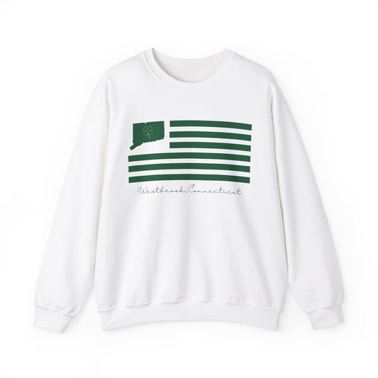 Westbrook Connecticut St. Patrick’s Day Flag Unisex Heavy Blend™ Crewneck Sweatshirt