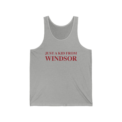 Just a kid from Windsor Unisex Jersey Tank