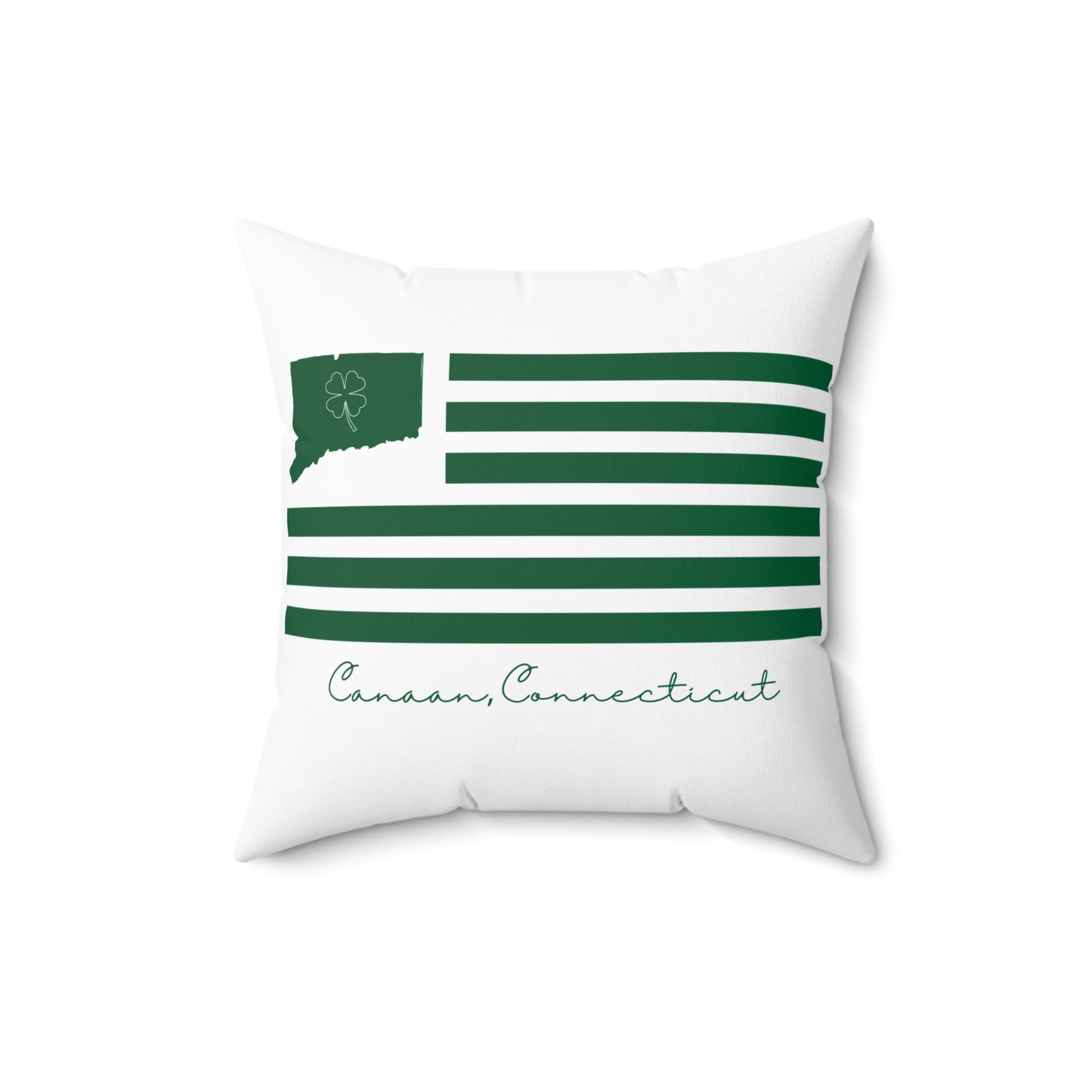 Canaan Connecticut St. Patrick’s Day Flag Spun Polyester Square Pillow