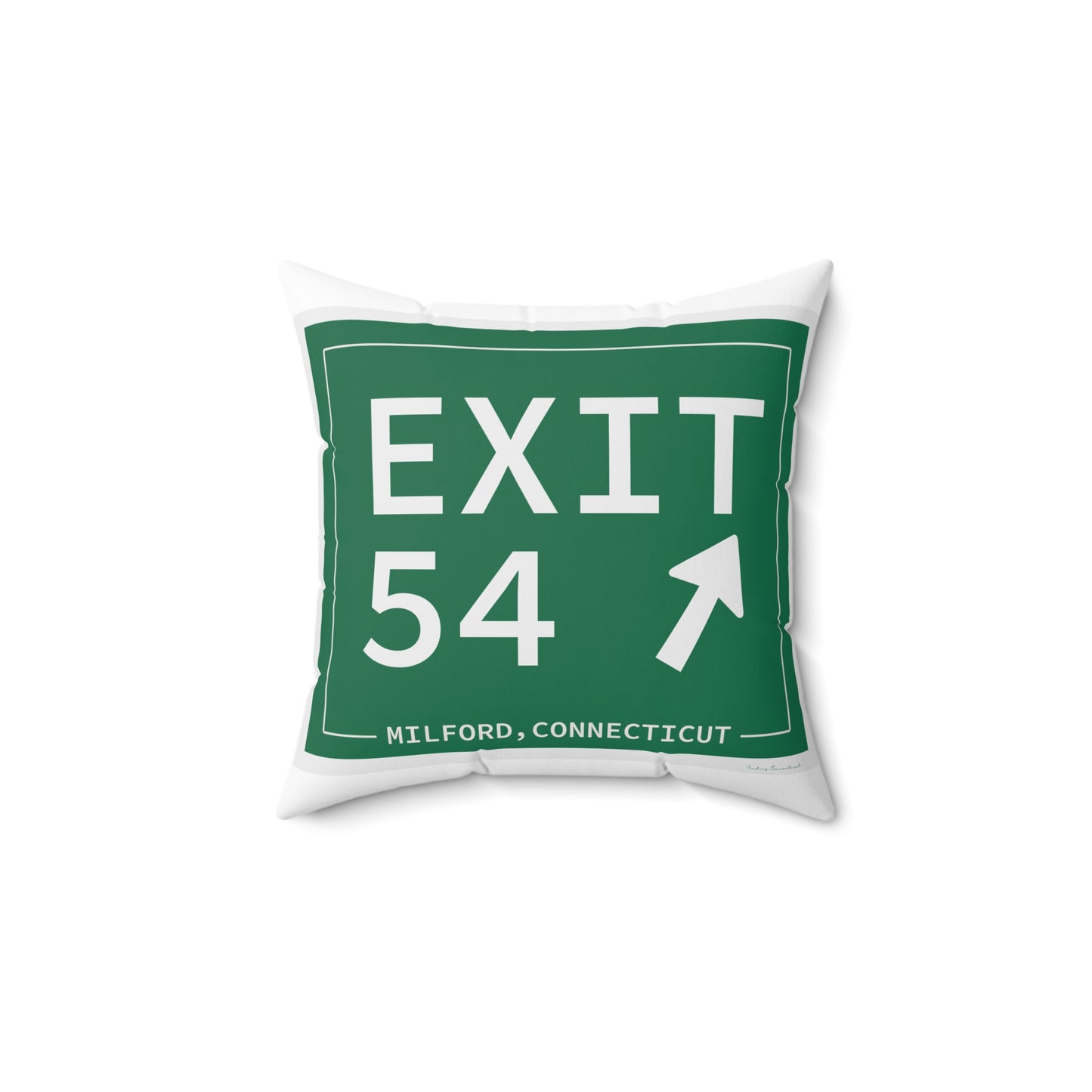 Vintage Exit 54  Merritt Parkway Sign Spun Polyester Square Pillow
