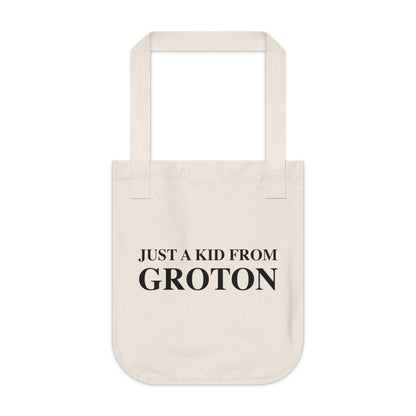 Just a kid from Groton Organic Canvas Tote Bag